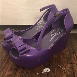 Sz 6 Vivienne Westwood x Melissa Purple Wedges